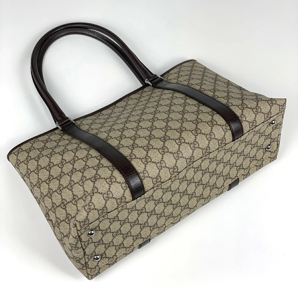 Gucci bag brown handbag tote GG shoulder canvas beige